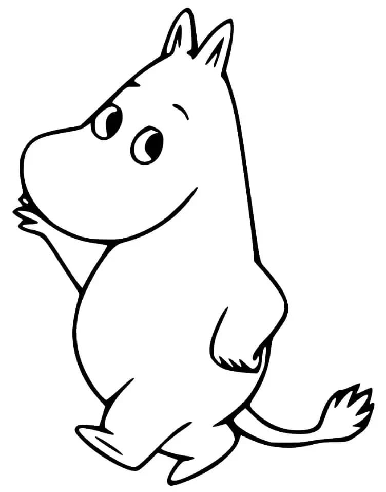 Moomin boyama sayfası #8 – tamamen ücretsiz, çocuklar için