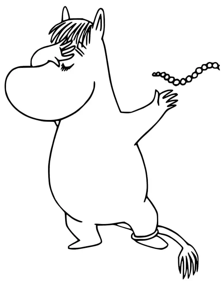 Moomin boyama sayfası #9 – günlük etkinlik önerisi, kolay boyama