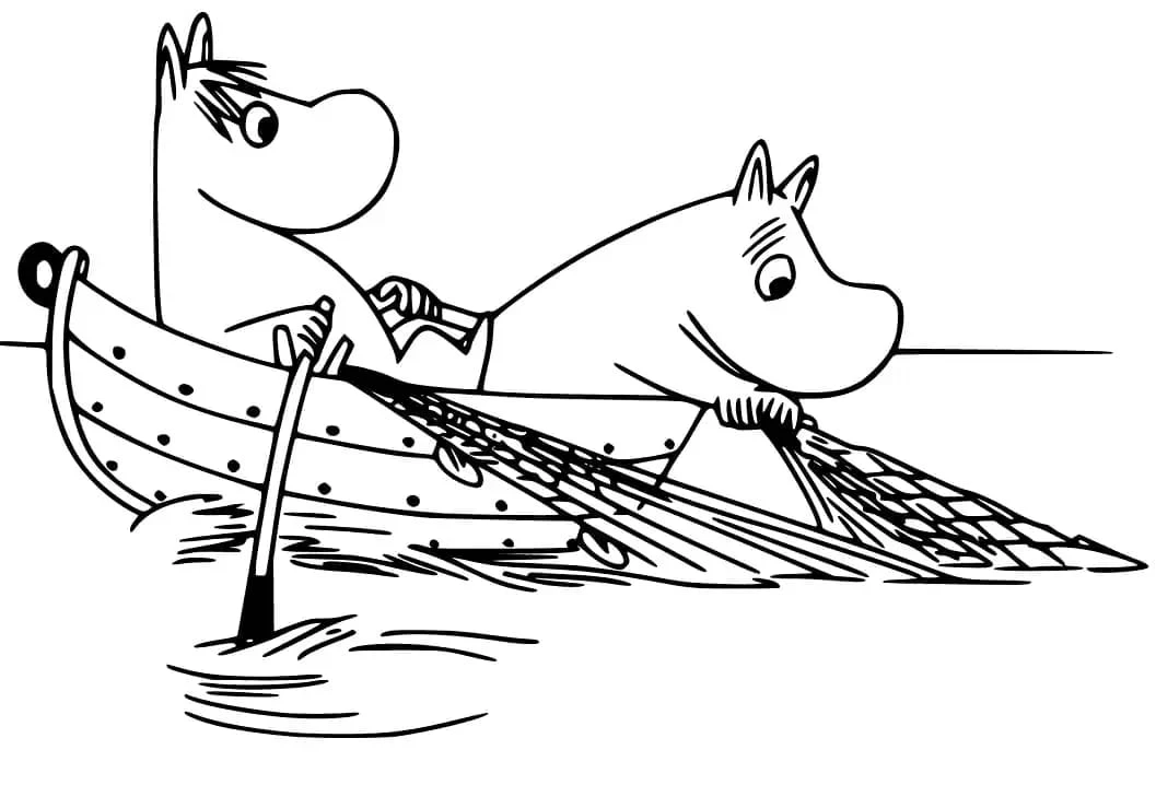 Moomin boyama sayfası #17 – eğlenceli etkinlik, el becerilerini geliştirir