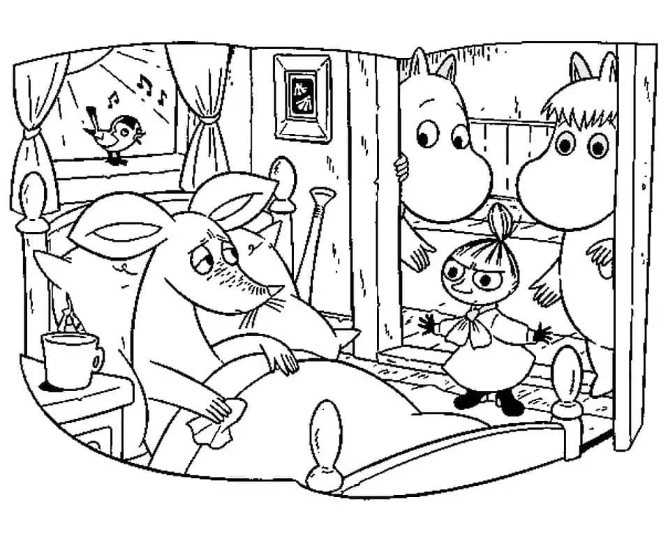 Moomin boyama sayfası #20 – boyama etkinliği, çocuk aktivitesi