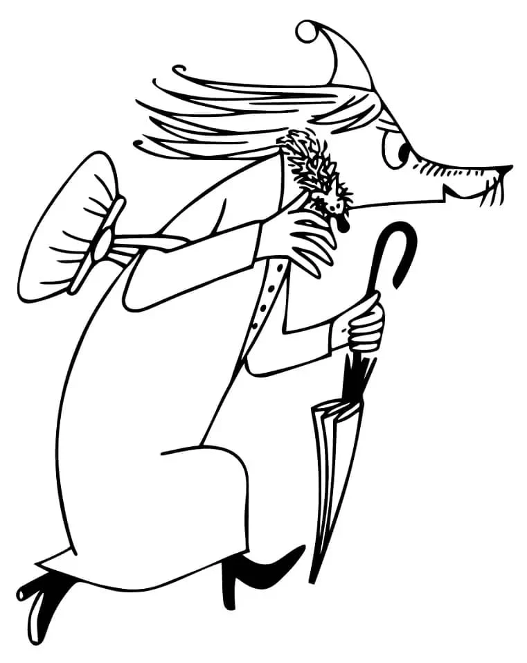 Moomin boyama sayfası #24 – el becerilerini geliştirir, boyama çalışması