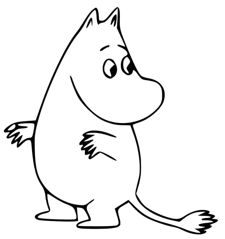 Moomin boyama sayfası – yaratıcılık, eğlenceli etkinlik