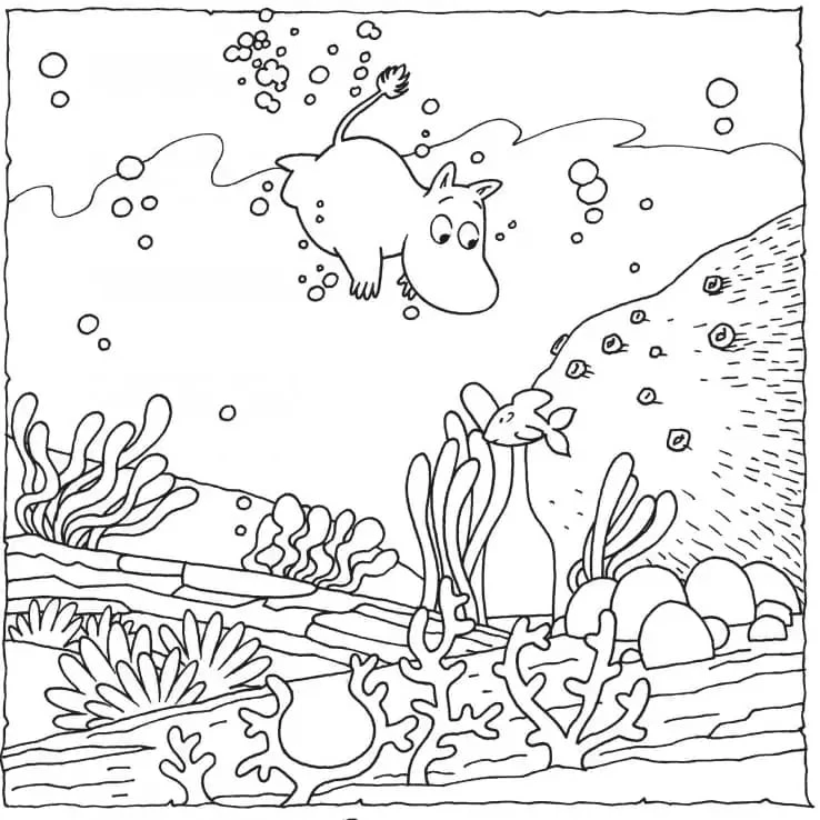 Moomin boyama sayfası – ücretsiz yazdır, boyama etkinliği