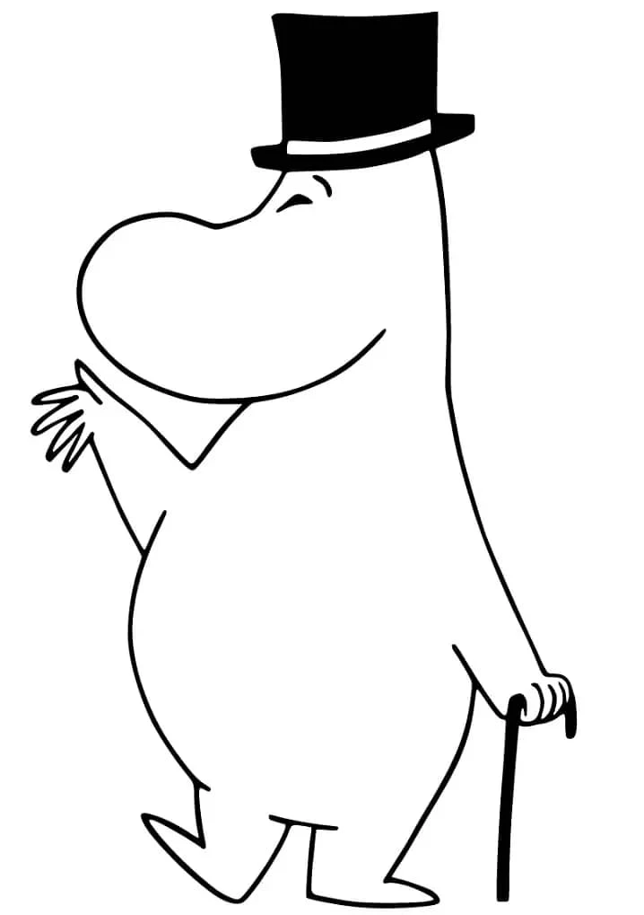 Moomin boyama sayfası – eğlenceli etkinlik, el becerilerini geliştirir