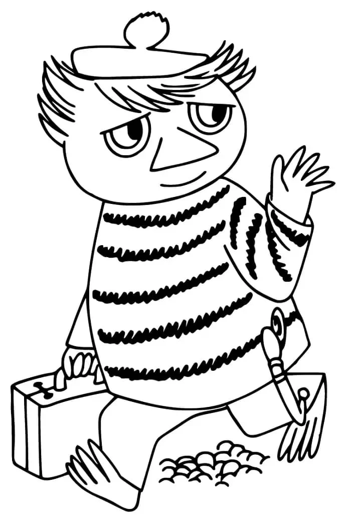 Moomin boyama sayfası – sevimli karakter, sanatsal çalışma