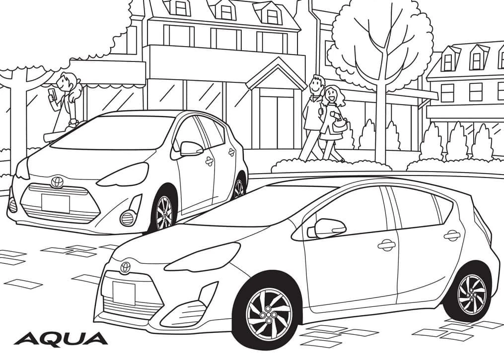 Toyota boyama sayfası – sevimli karakter, sanatsal çalışma