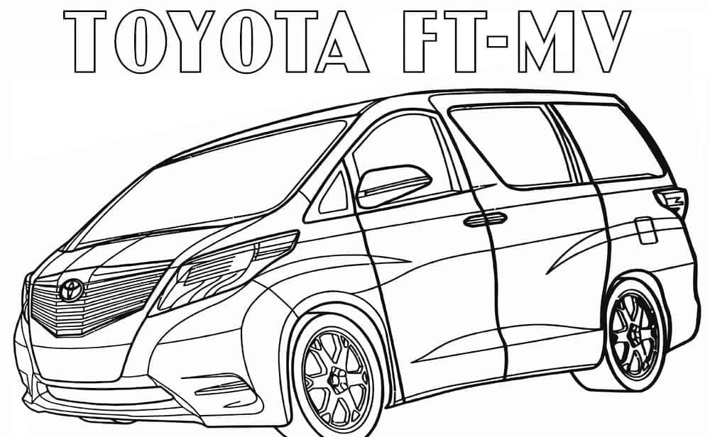 Toyota boyama sayfası – renkli çizimler, okul öncesi