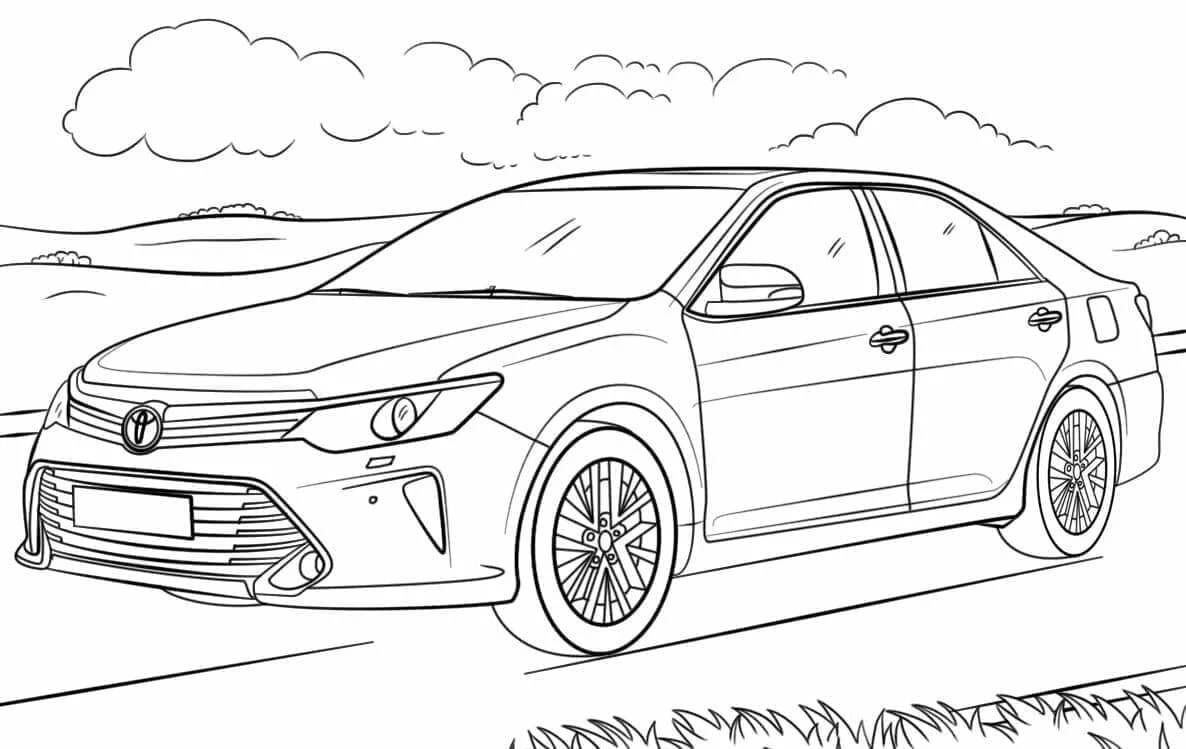 Toyota boyama sayfası – çocuk aktivitesi, PDF indir