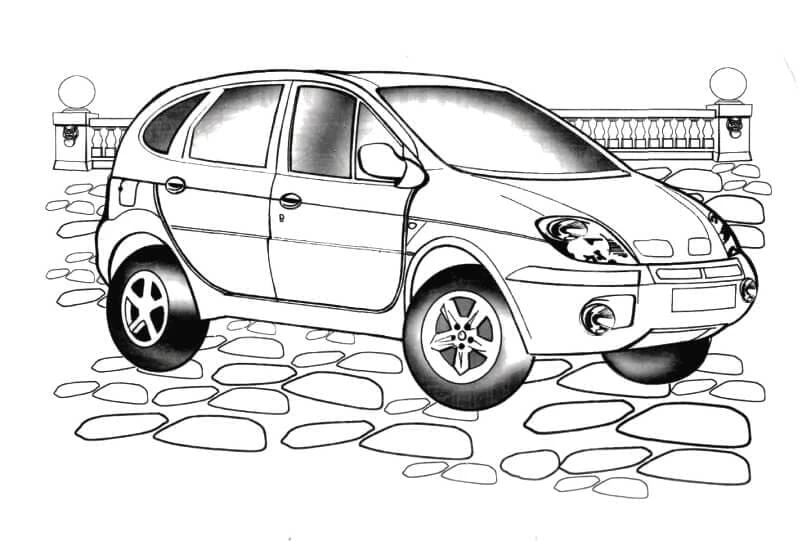 Renault boyama sayfası – el becerilerini geliştirir, boyama çalışması