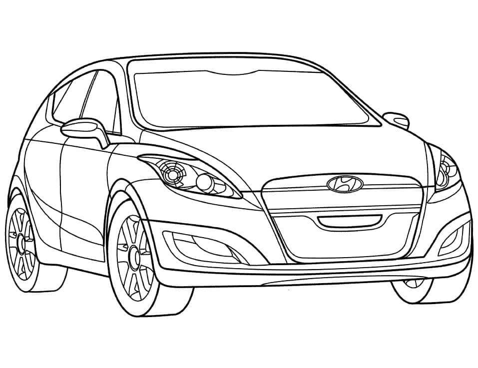 Hyundai boyama sayfası – sevimli karakter, sanatsal çalışma