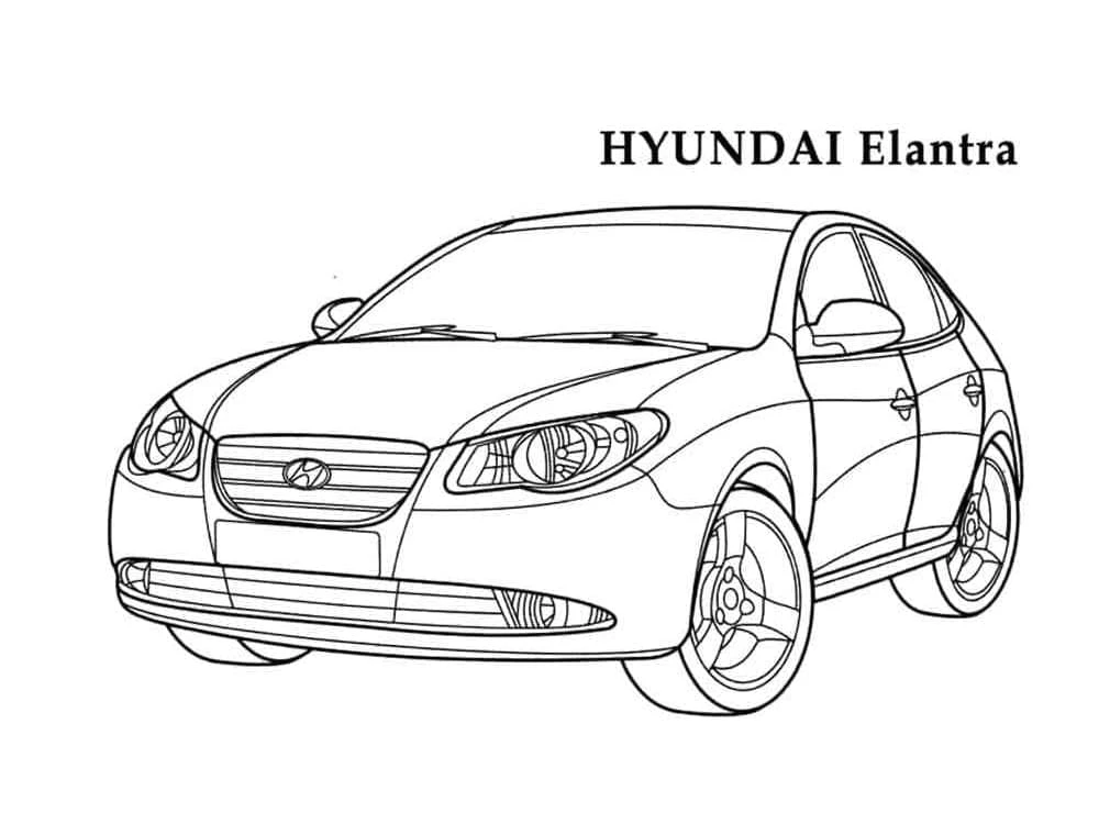 Hyundai boyama sayfası – el becerilerini geliştirir, boyama çalışması