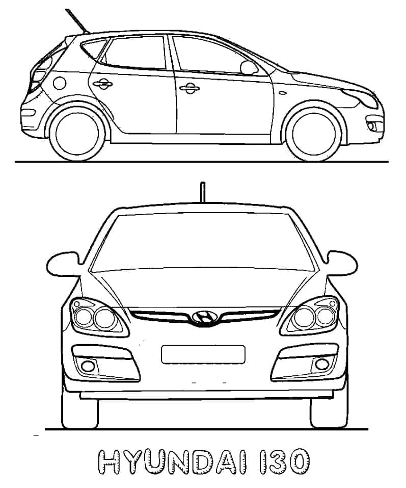 Hyundai boyama sayfası – boyama çalışması, yaratıcılığı geliştirir