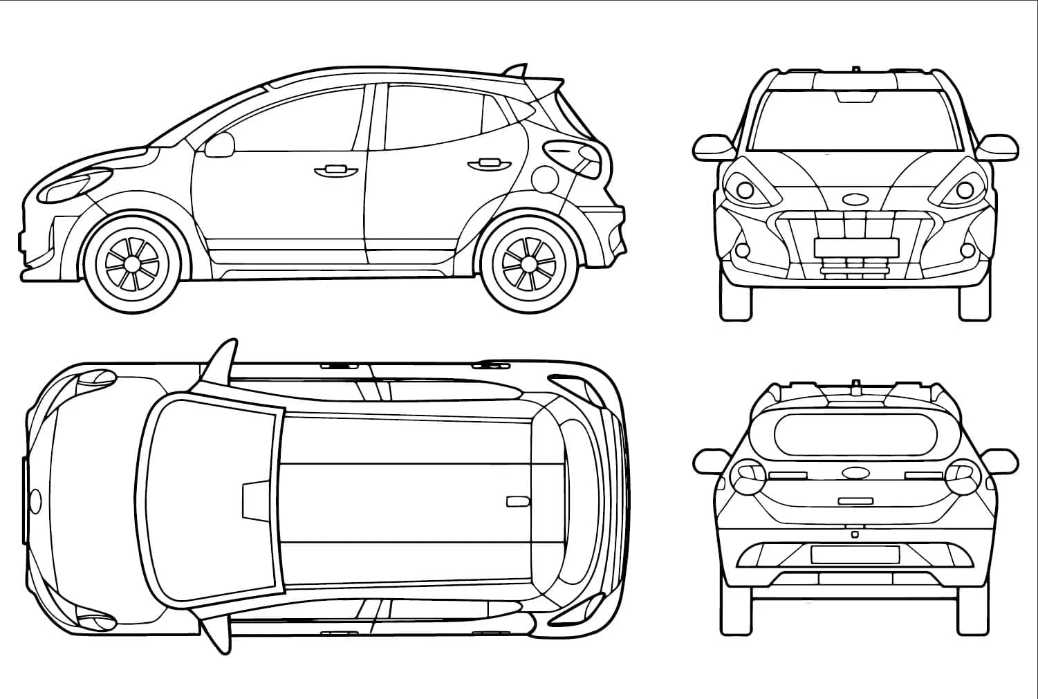 Hyundai boyama sayfası – boyama çalışması, yaratıcılığı geliştirir