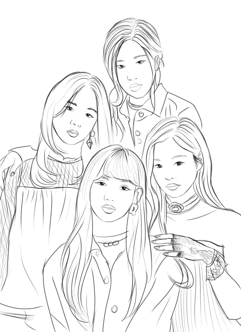 Blackpink boyama sayfası – okul öncesi, evde etkinlik