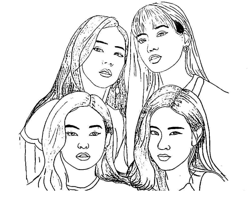 Blackpink boyama sayfası – boyama çalışması, yaratıcılığı geliştirir