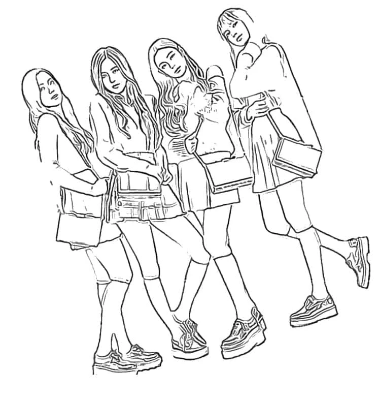 Blackpink boyama sayfası – kolay boyama, eğitici aktivite