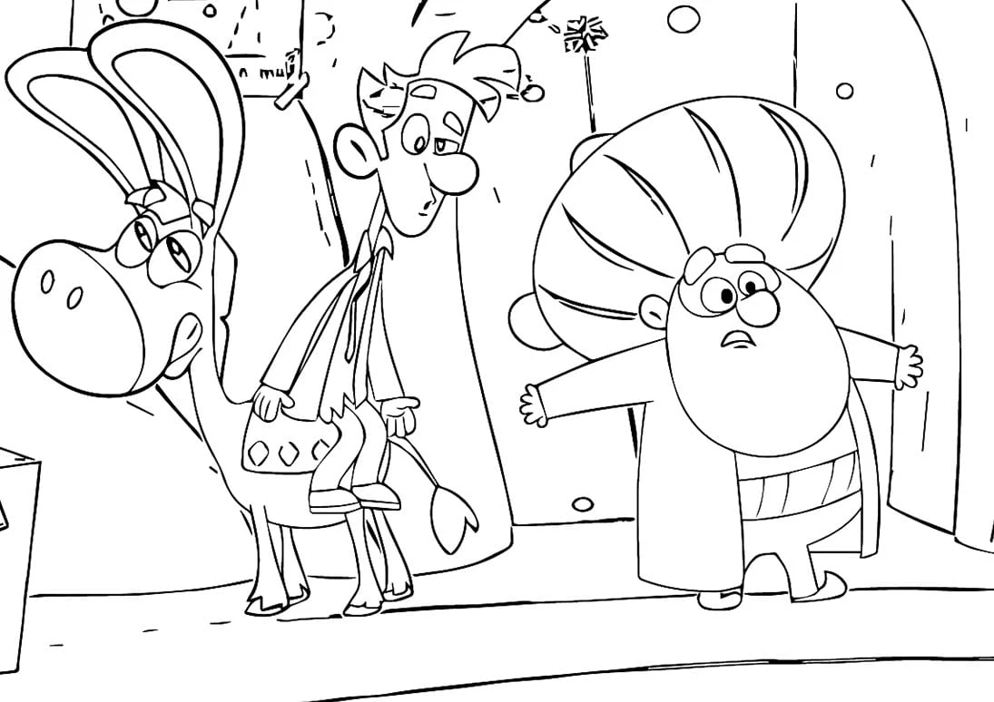 Nasreddin Hoca Zaman Yolcusu boyama sayfası – renkli çizimler, okul öncesi