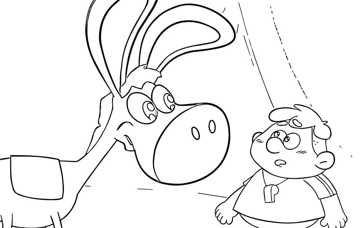 Nasreddin Hoca Zaman Yolcusu boyama sayfası – çocuklar için, çizgi film temalı