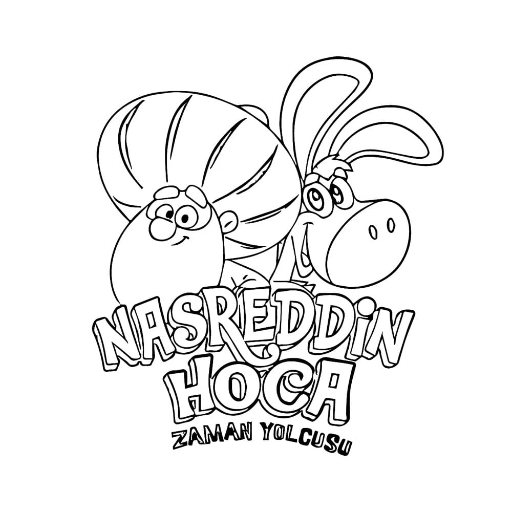 Nasreddin Hoca Zaman Yolcusu boyama sayfası – evde etkinlik, ücretsiz yazdır