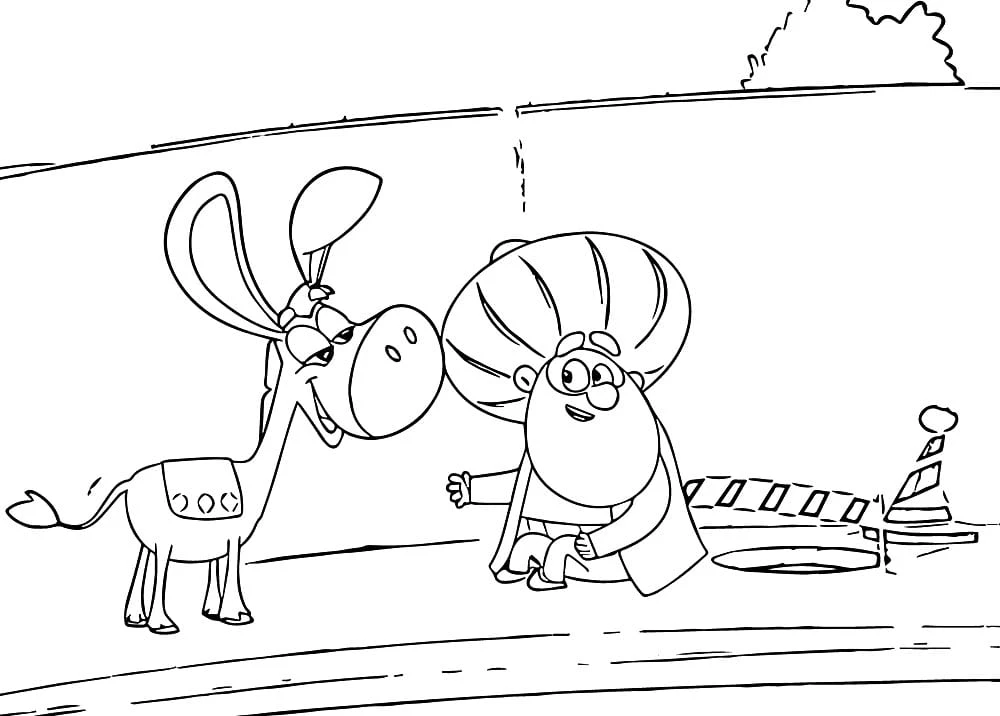 Nasreddin Hoca Zaman Yolcusu boyama sayfası – boyama çalışması, yaratıcılığı geliştirir