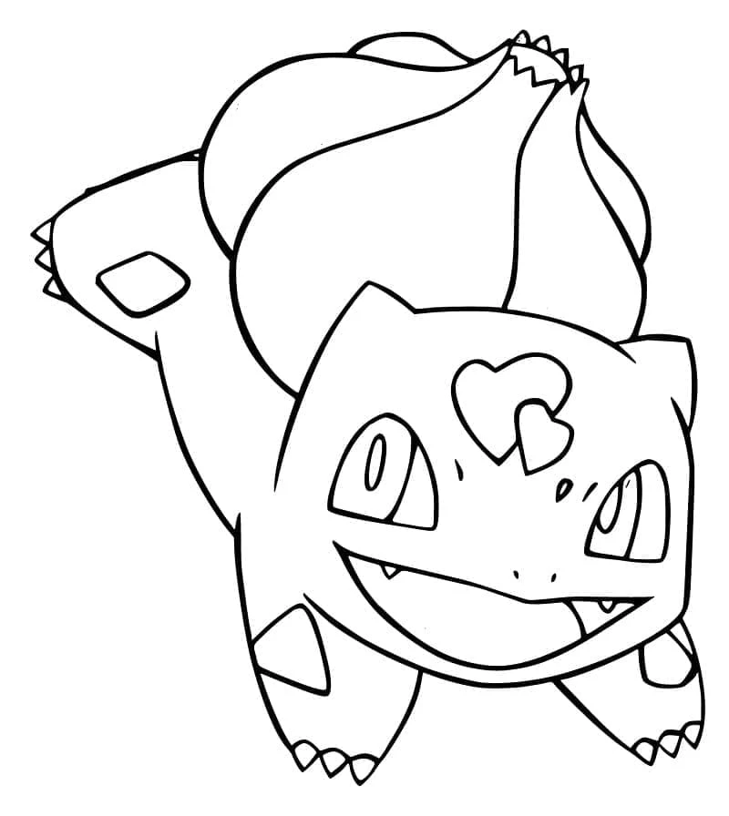 Bulbasaur boyama sayfası – sevimli karakter, sanatsal çalışma