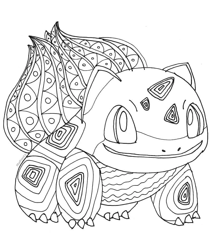 Bulbasaur boyama sayfası – evde etkinlik, ücretsiz yazdır