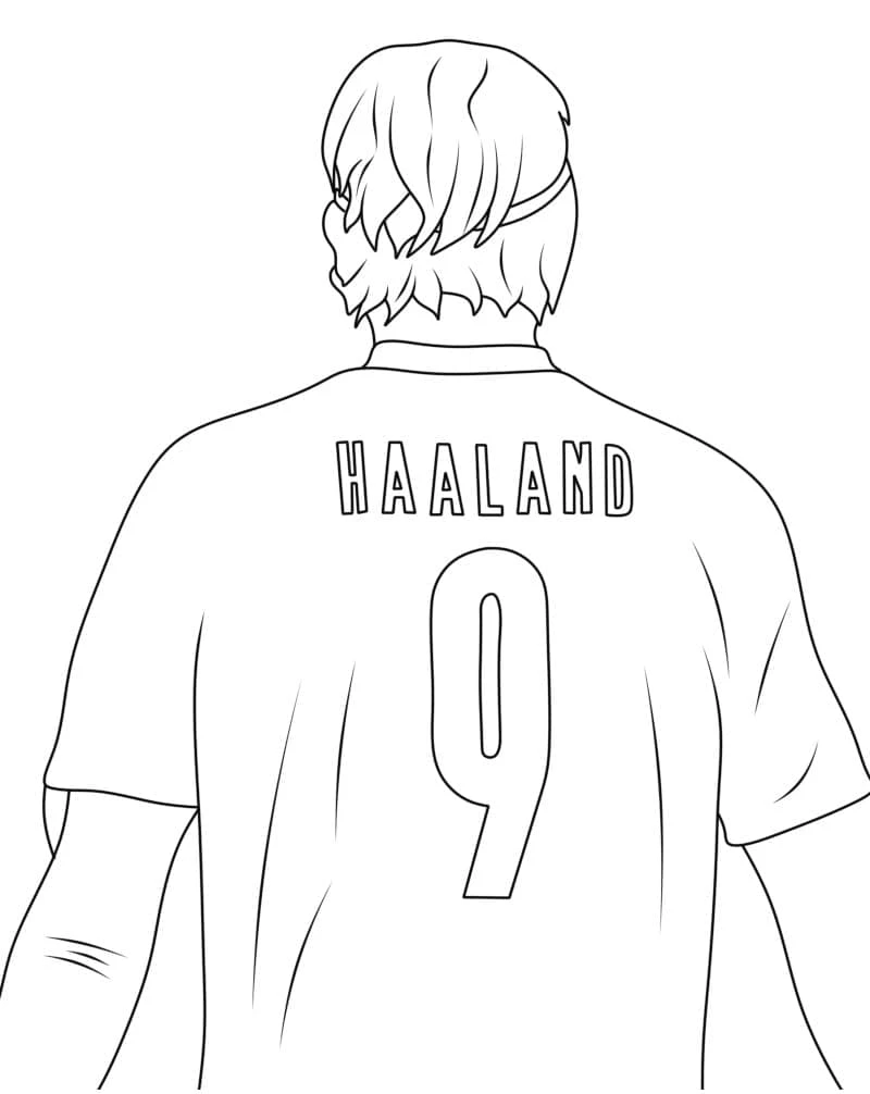 Erling Haaland boyama sayfası – PDF indir, sevimli karakter