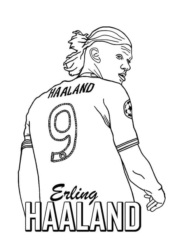 Erling Haaland boyama sayfası – eğitici aktivite, yaratıcılık