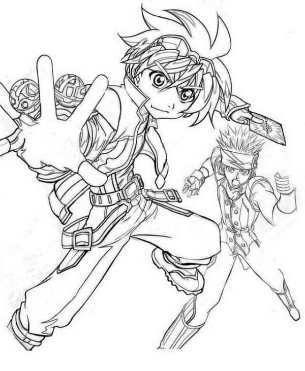 Bakugan boyama sayfası – basit çizim, kolay boyama