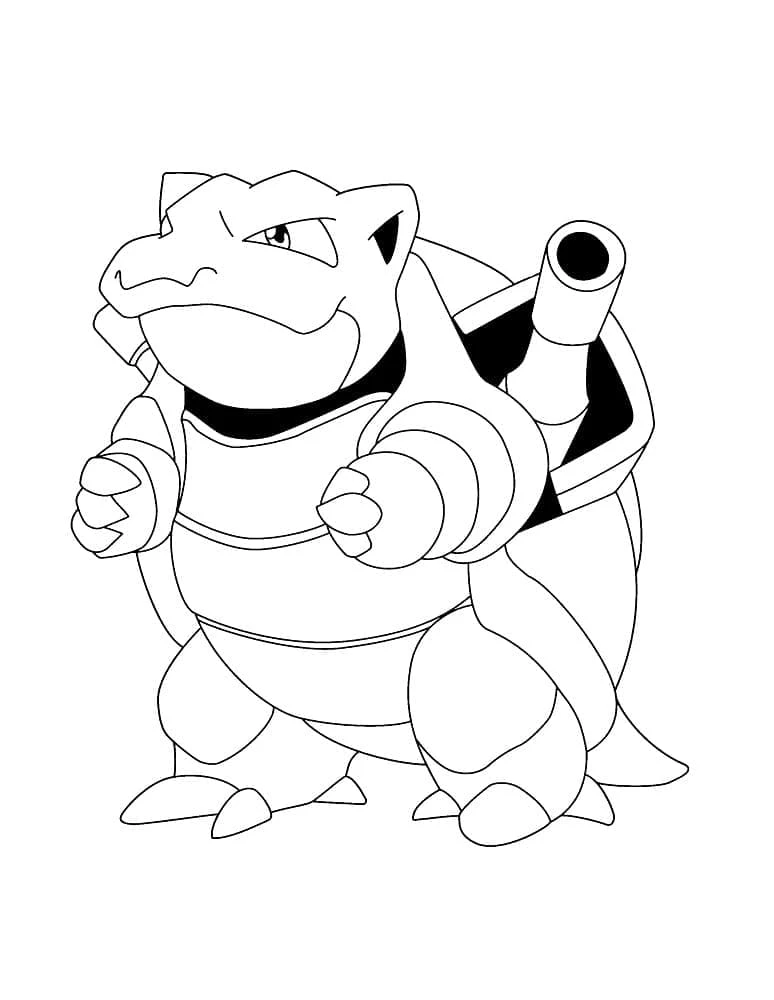 Blastoise boyama sayfası – eğlenceli etkinlik, el becerilerini geliştirir