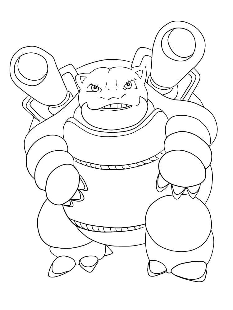 Blastoise boyama sayfası – okul öncesi, evde etkinlik