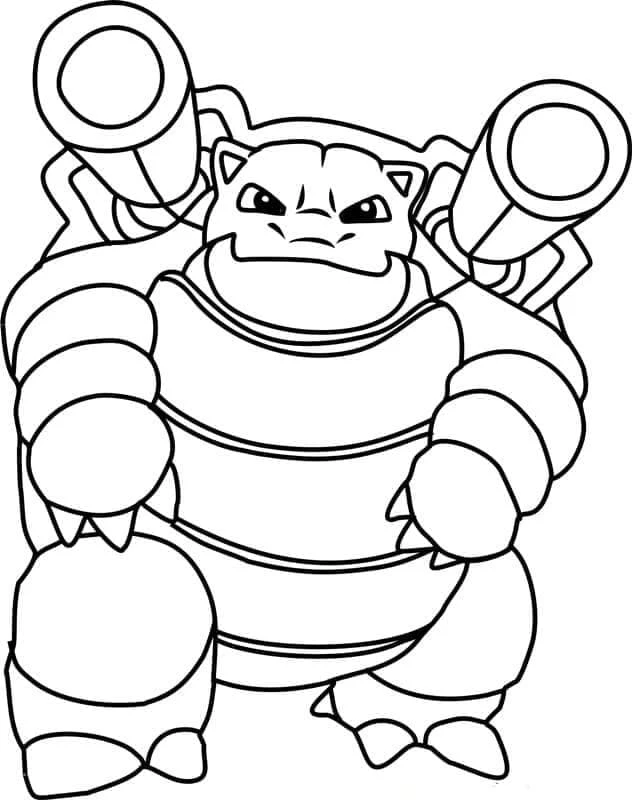 Blastoise boyama sayfası – boyama etkinliği, çocuk aktivitesi