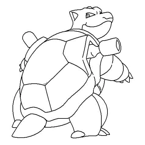 Blastoise boyama sayfası – eğitici aktivite, yaratıcılık