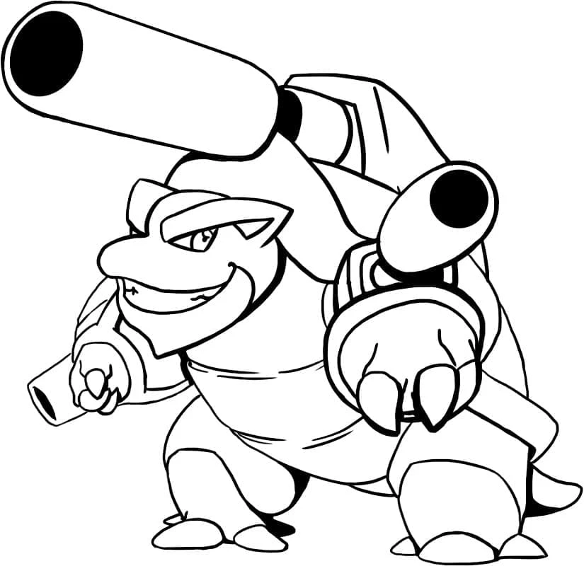 Blastoise boyama sayfası – keyifli zaman, renkli çizimler