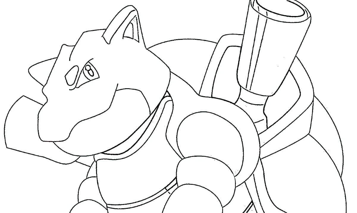 Blastoise boyama sayfası – boyama çalışması, yaratıcılığı geliştirir