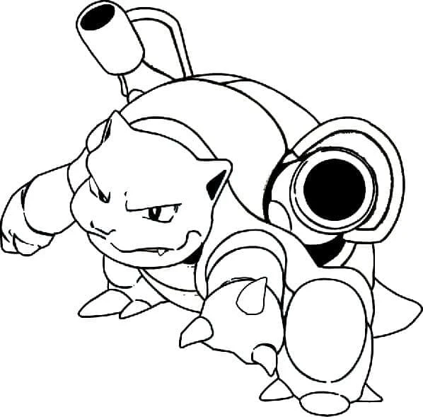 Blastoise boyama sayfası – çocuklar için, çizgi film temalı