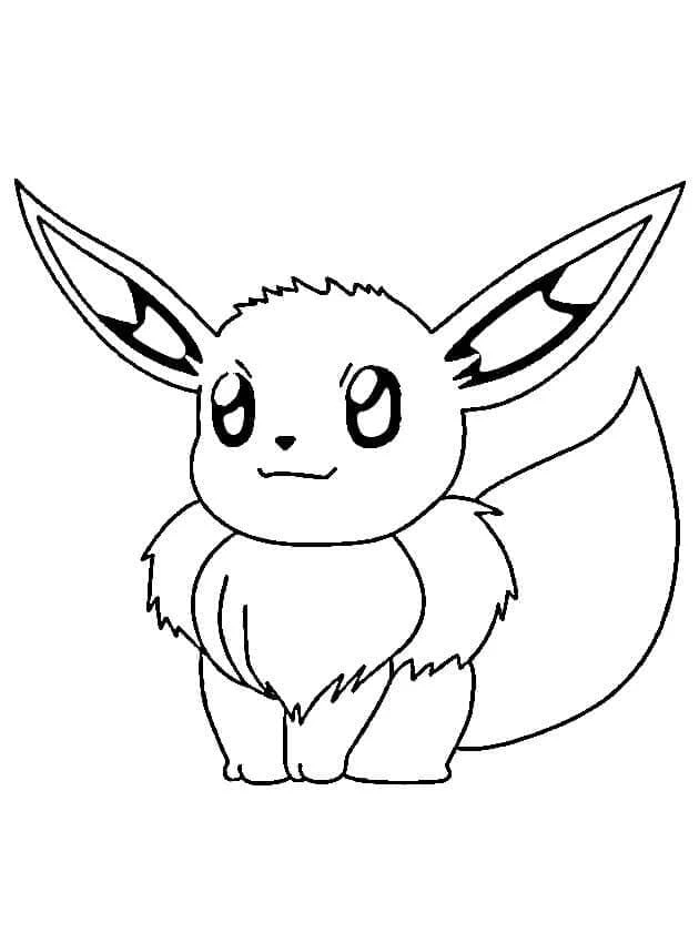 Eevee boyama sayfası – eğlenceli etkinlik, el becerilerini geliştirir