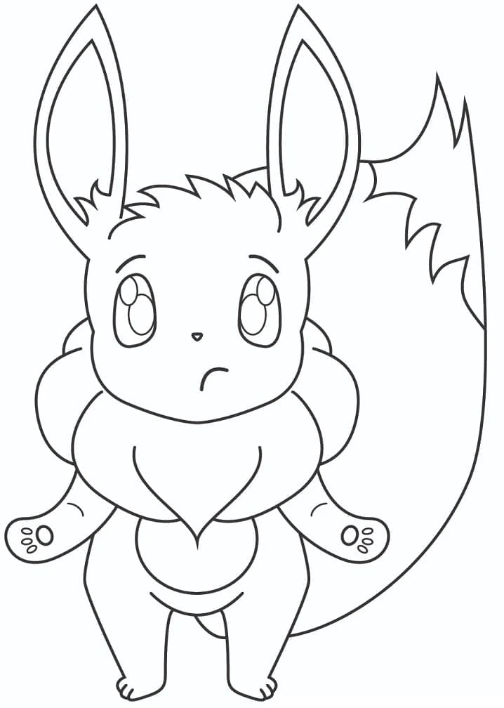 Eevee boyama sayfası – okul öncesi, evde etkinlik