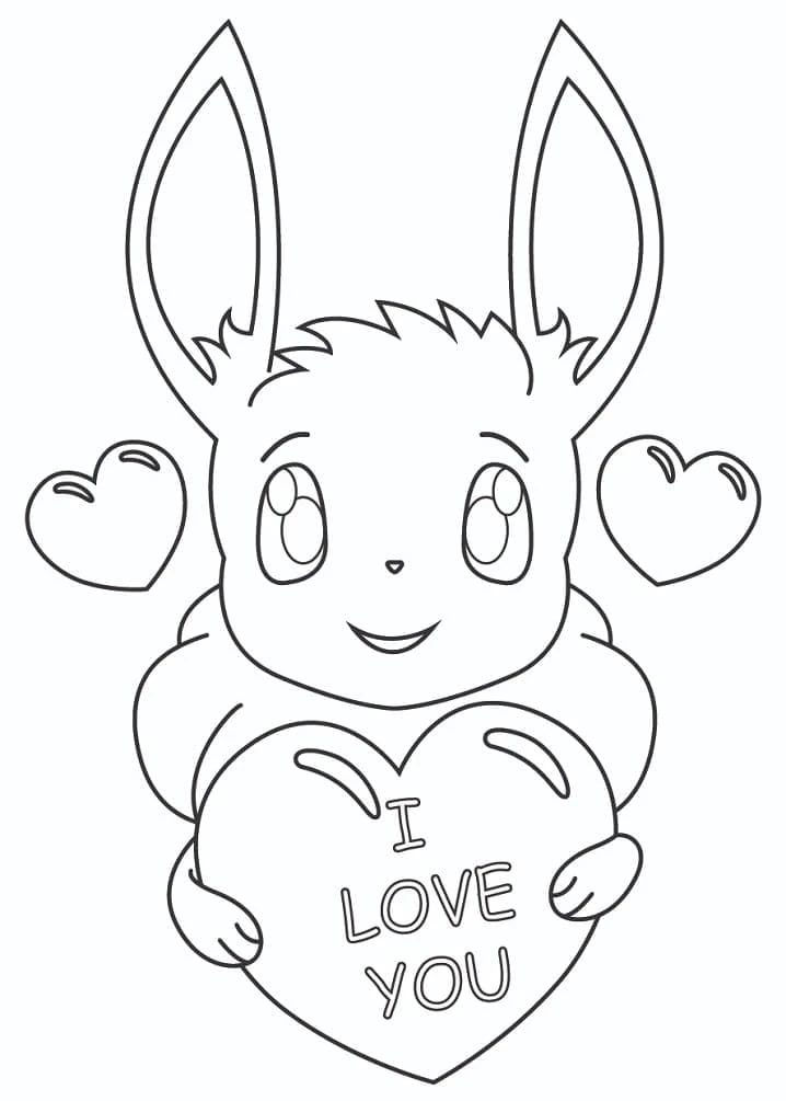 Eevee boyama sayfası – boyama etkinliği, çocuk aktivitesi