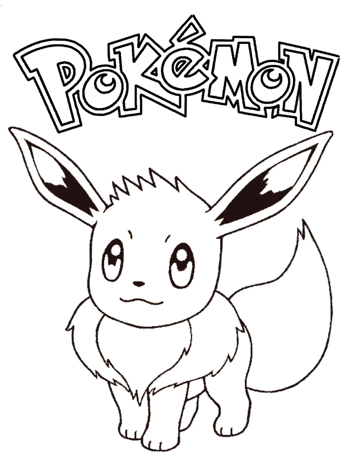 Eevee boyama sayfası – sevimli karakter, sanatsal çalışma