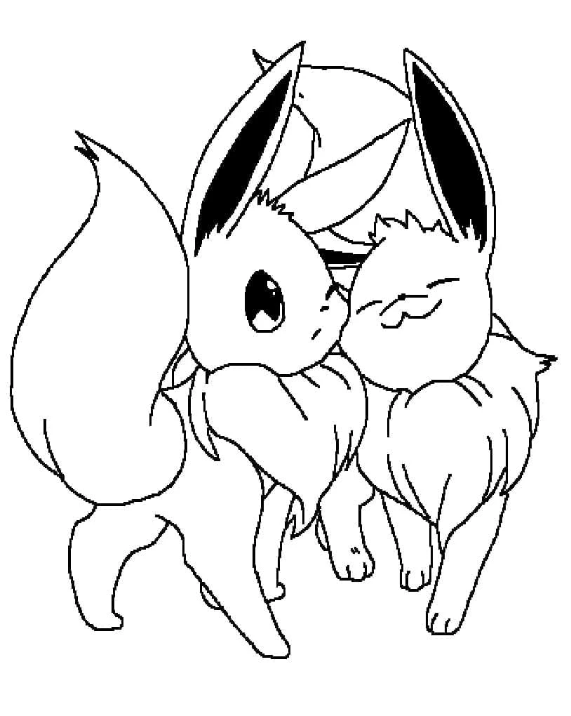Eevee boyama sayfası – keyifli zaman, renkli çizimler