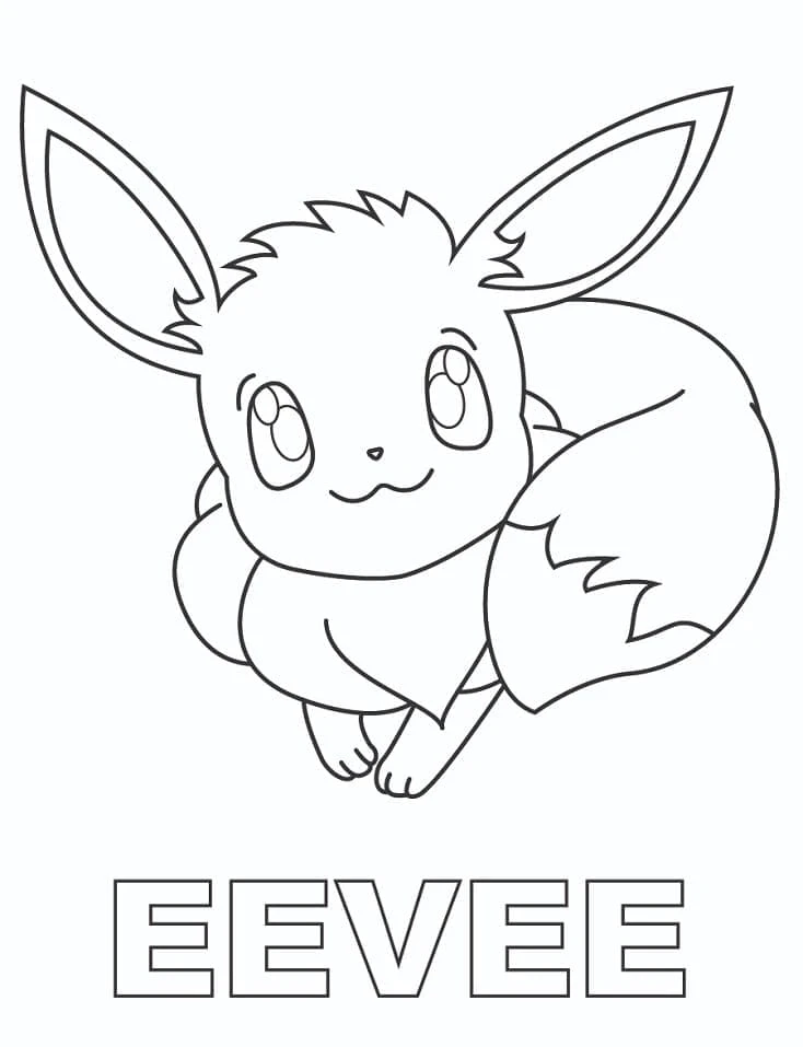 Eevee boyama sayfası – sanatsal çalışma, çocuklar için