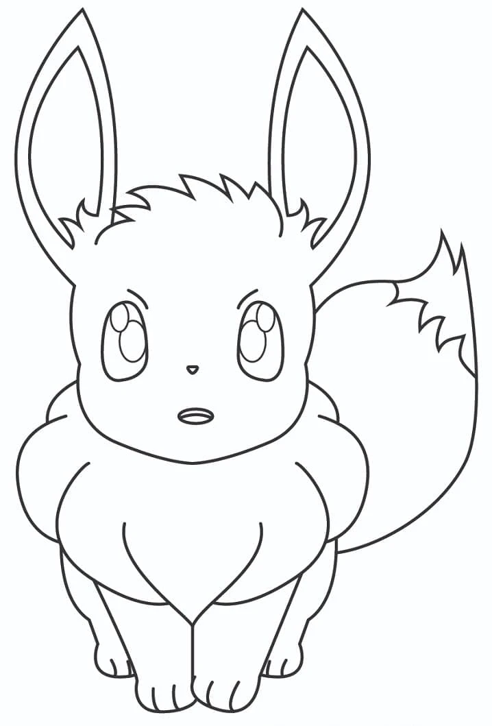 Eevee boyama sayfası – PDF indir, sevimli karakter