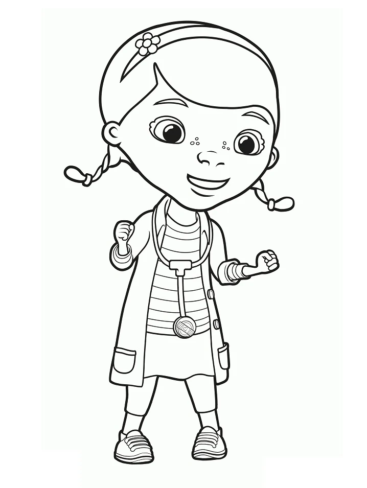 Doktor McStuffins boyama sayfası – boyama etkinliği, çocuk aktivitesi