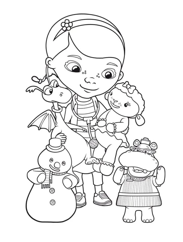 Doktor McStuffins boyama sayfası – eğitici aktivite, yaratıcılık