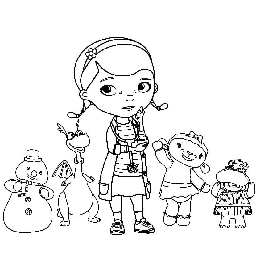 Doktor McStuffins boyama sayfası – el becerilerini geliştirir, boyama çalışması