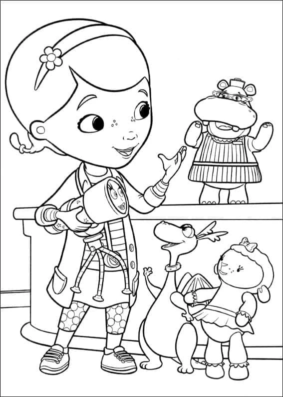 Doktor McStuffins boyama sayfası – yaratıcılık, eğlenceli etkinlik