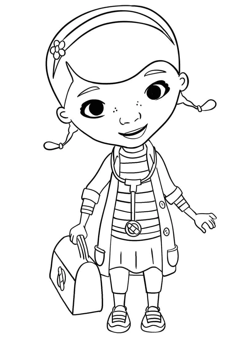 Doktor McStuffins boyama sayfası – boyama çalışması, yaratıcılığı geliştirir
