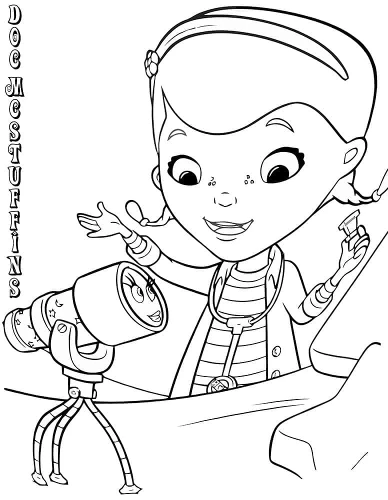 Doktor McStuffins boyama sayfası – el becerilerini geliştirir, boyama çalışması