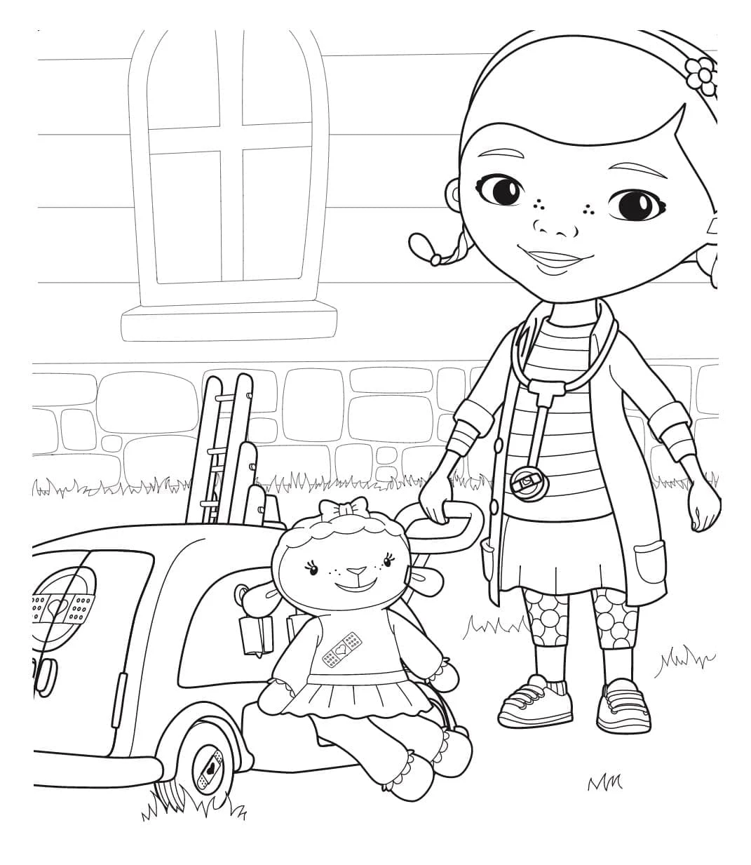 Doktor McStuffins boyama sayfası – boyama çalışması, yaratıcılığı geliştirir